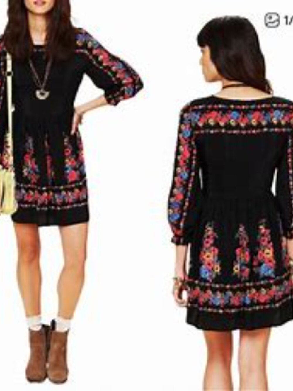 "Age of Aquarius" Free People Print Mini Dress Bohemian Fashion Hippie Size 2 - Picture 15 of 15